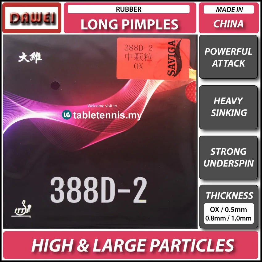 Dawei 388D-2 Long Pimples Table Tennis Rubber