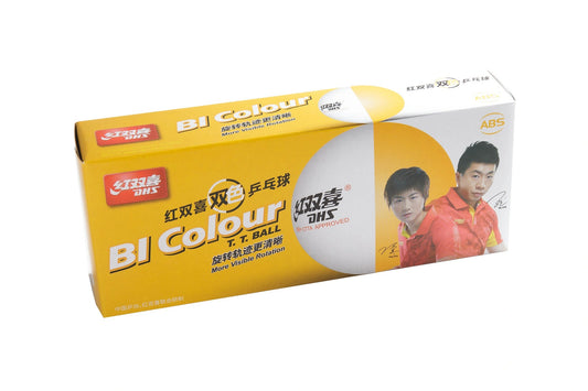 Dhs bi-colour dual color tt ball (pack of 10)